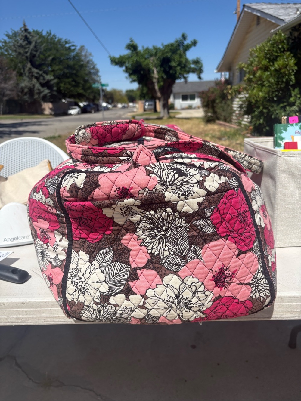 Vera Bradley Mocha Rouge XL duffel vintage